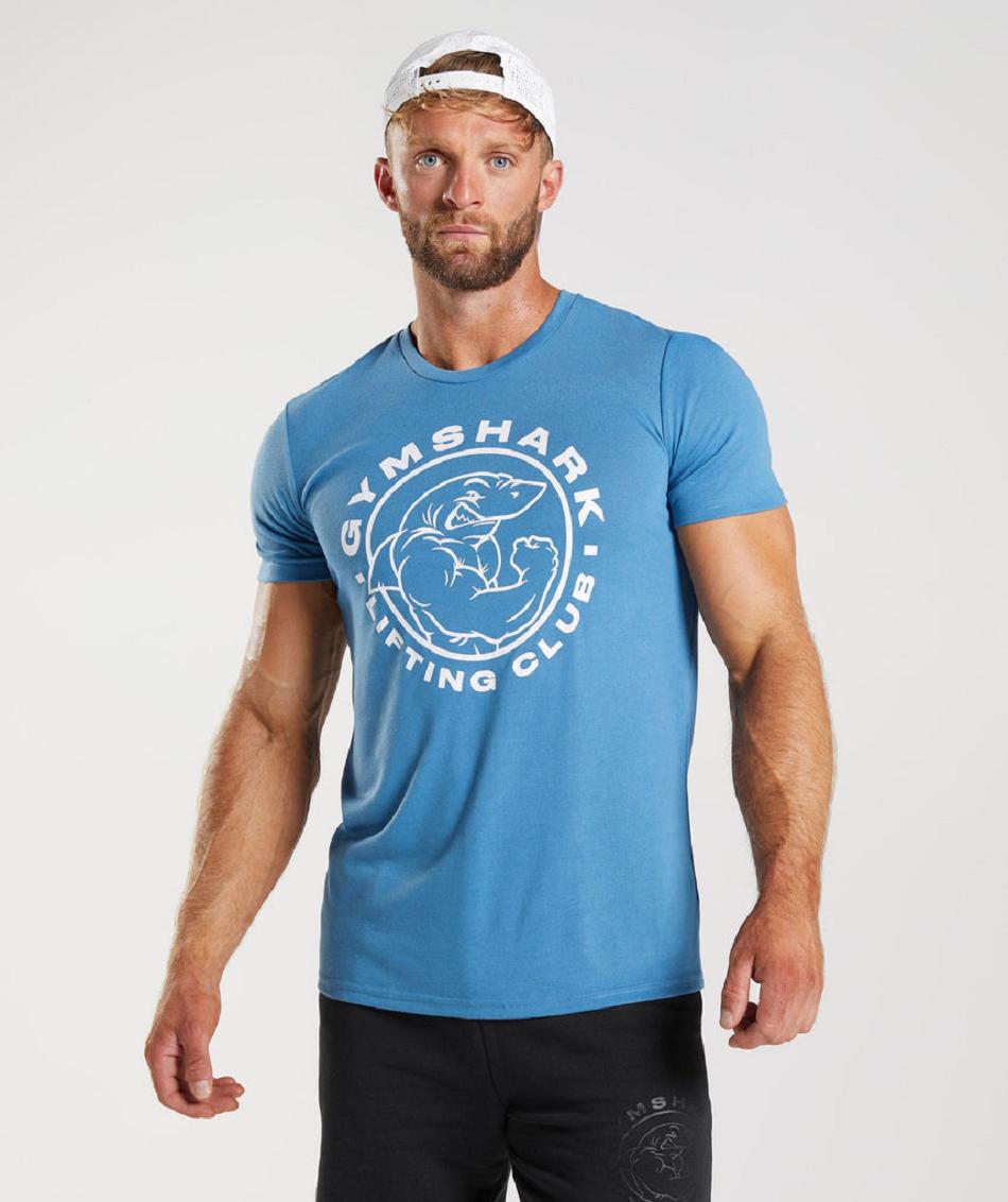 Gymshark Legacy Muške T Shirts Plave | HR 2475ZUT